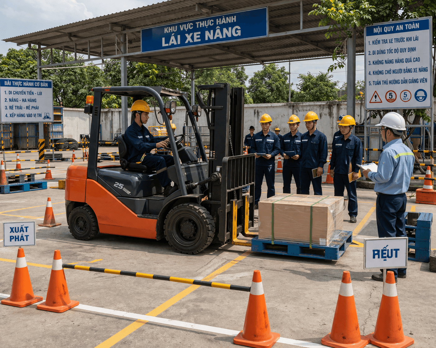 Học lái xe nâng có an toàn không? Cập nhật những nguy cơ tiềm ẩn và cách phòng tránh khi vận hành xe nâng trong nhà xưởng, công trình.
