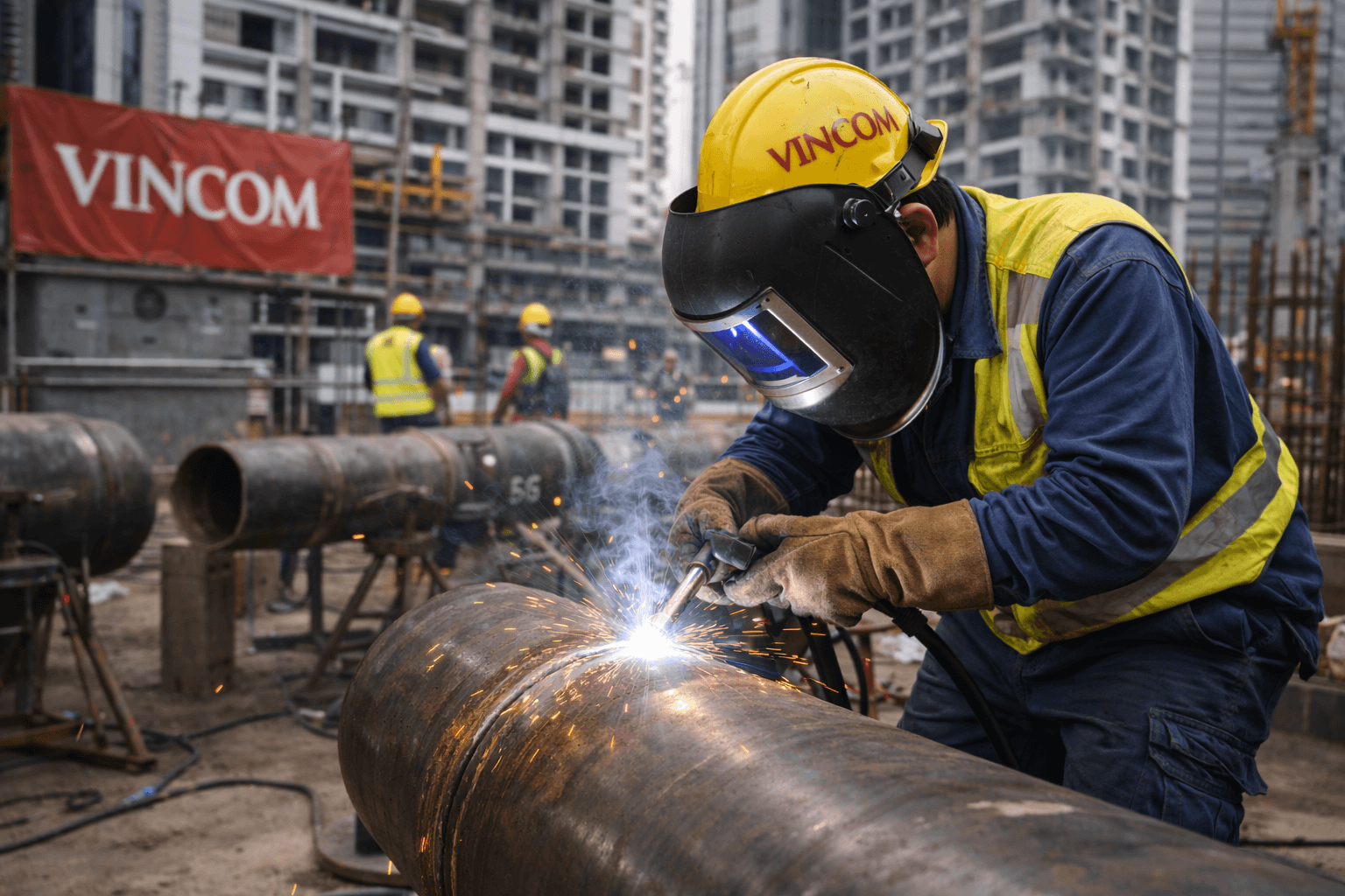 Một ngày làm việc của thợ hàn tại công trình như thế nào? Review chân thực từ 5h sáng đến 7h tối: leo giàn, hàn trần, tăng ca. Lương bao nhiêu, cực không?